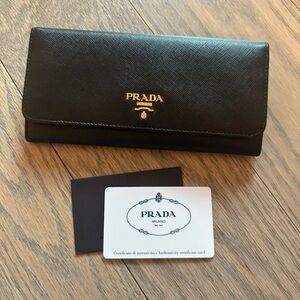 Prada Black Saffiano Leather Wallet